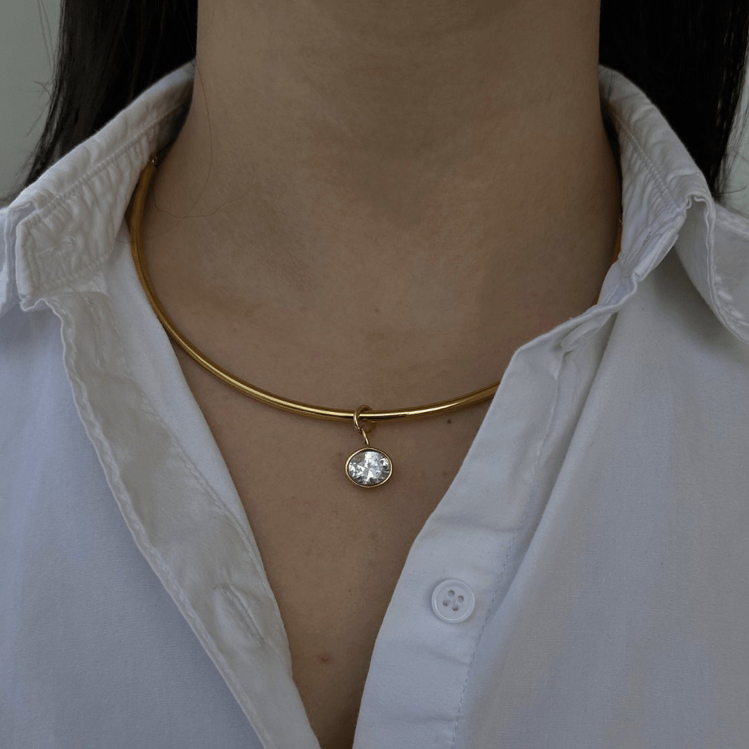 LUMINA OVAL CHOKER - COLLARES - Malandra Jewelry - EUWC392-JDN0112242-1