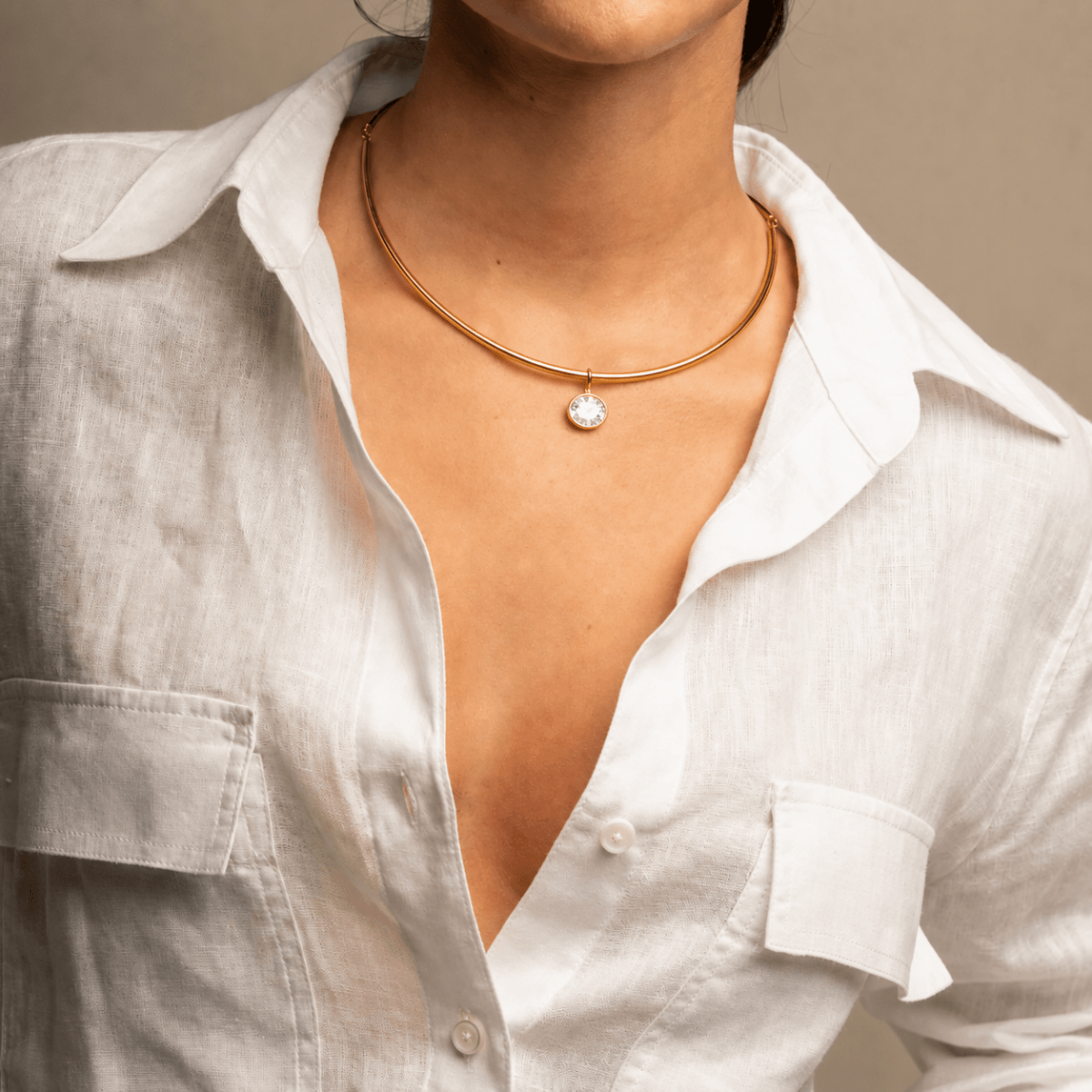 LUMINA OVAL CHOKER l - COLLARES - Malandra Jewelry - EUWC392-JDN0112242-1
