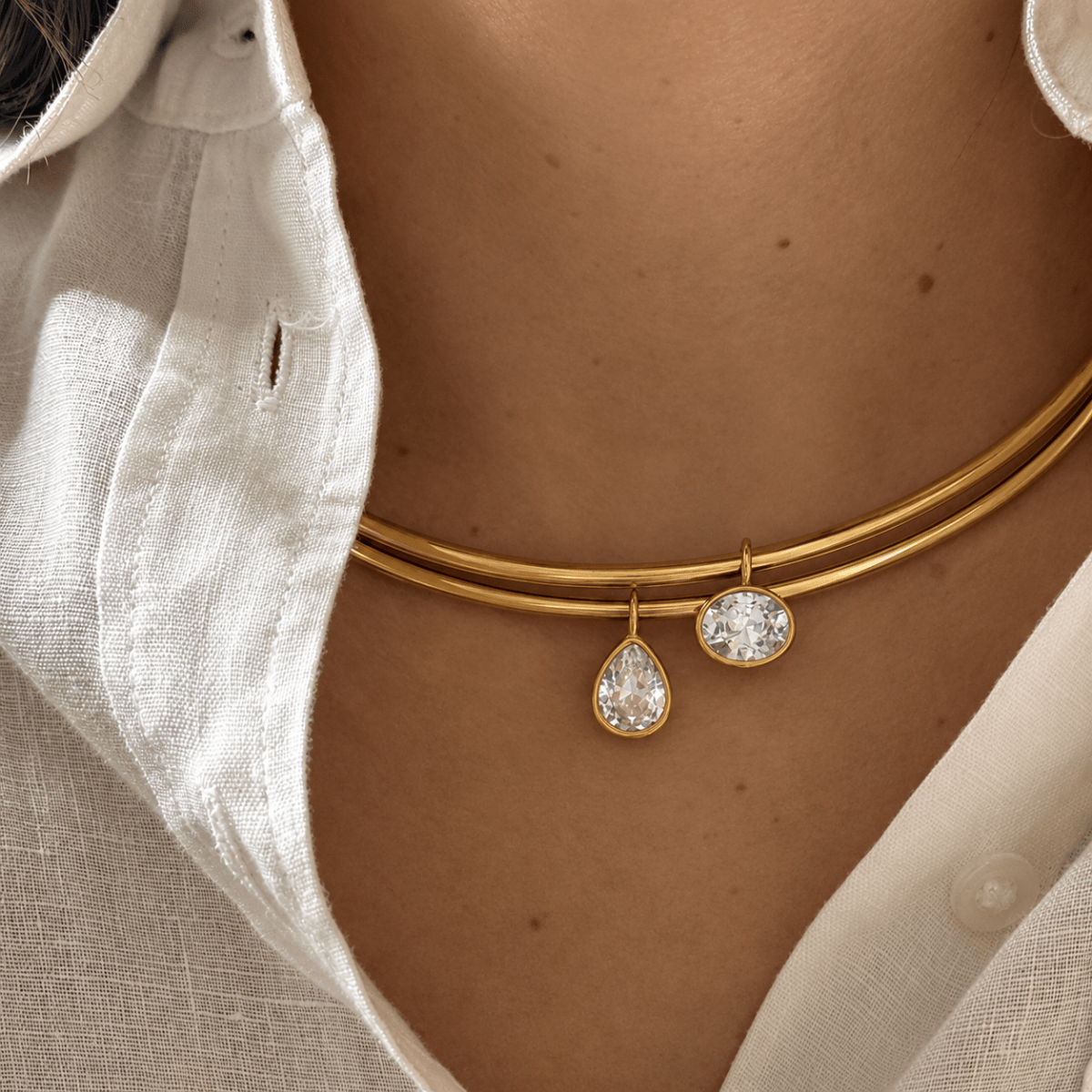 LUMINA OVAL CHOKER l - COLLARES - Malandra Jewelry - EUWC392-JDN0112242-1
