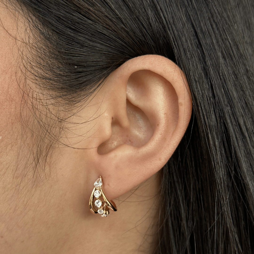 LUMINA ZIRCONIA EARRINGS - ARETES - Malandra Jewelry - EUWA448-JDE0312236