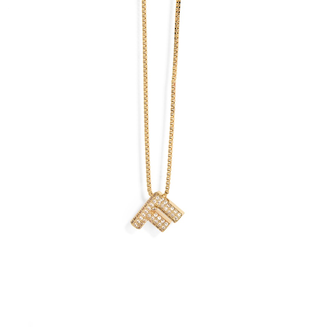 LUMINOUS GOLDEN LETTER NECKLACE - COLLARES - Malandra Jewelry - XIC17.A - MN3186 - AG