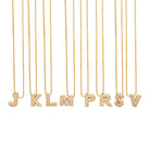 LUMINOUS GOLDEN LETTER NECKLACE - COLLARES - Malandra Jewelry - XIC17.A - MN3186 - AG