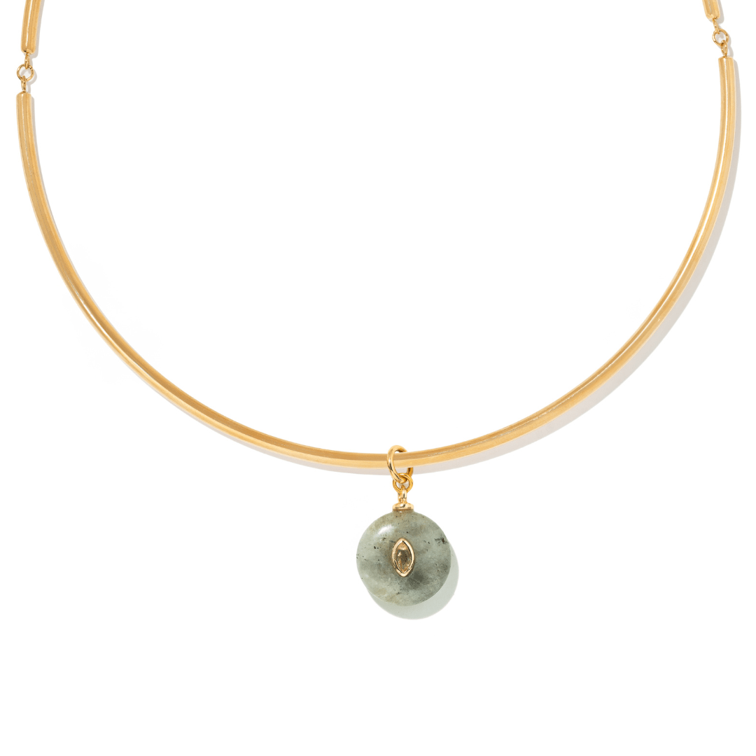 LUMINOUS LABRADORITE GAIA CHOKER - COLLARES - Malandra Jewelry - TC2428
