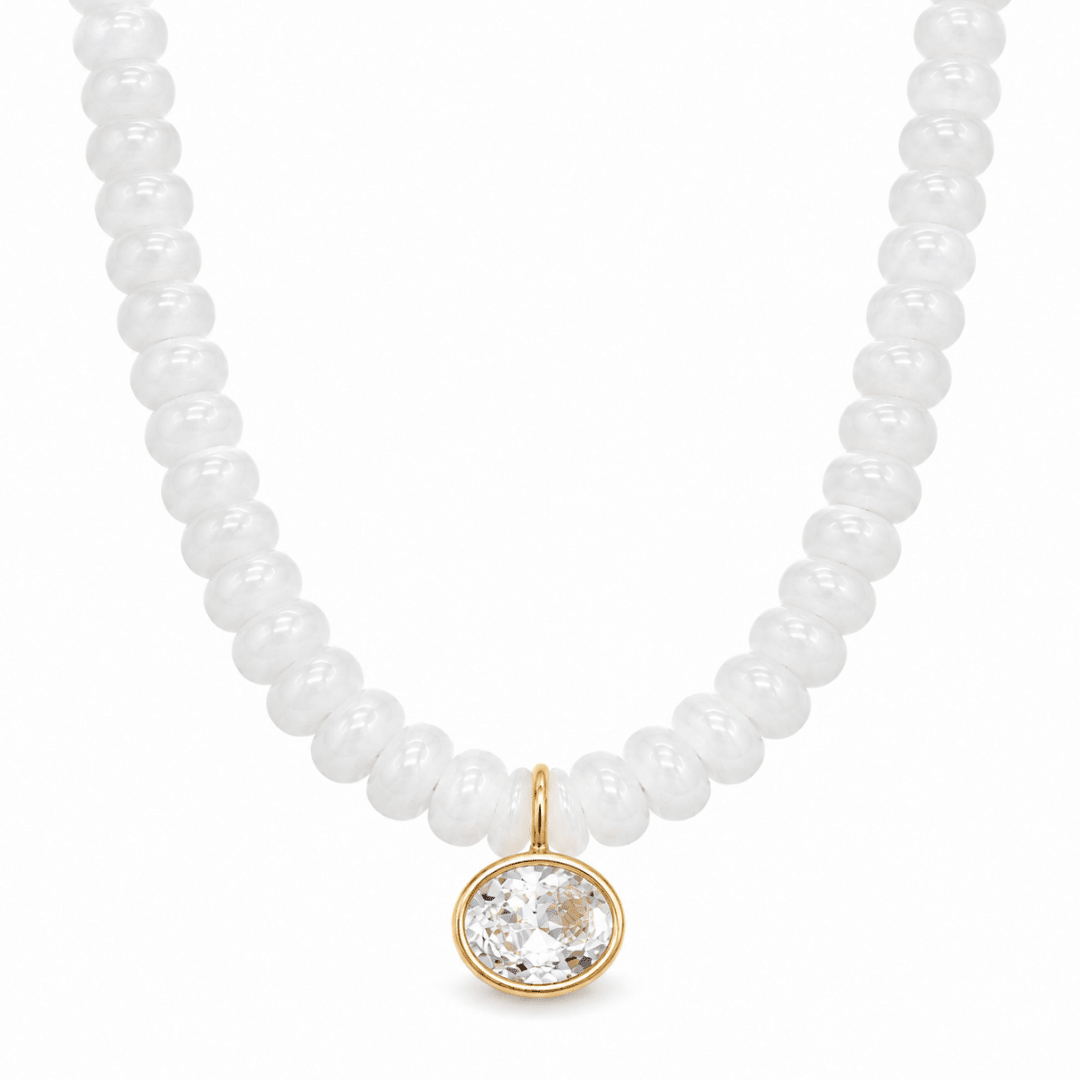 LUNAR AGATE GAIA NECKLACE - COLLARES - Malandra Jewelry - TC2532