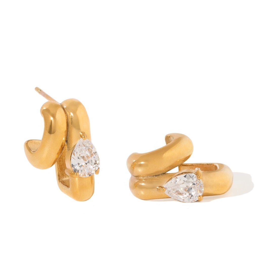 LUSTER GOLD EARRINGS - ARETES - Malandra Jewelry - EUWA530-JDE0101338