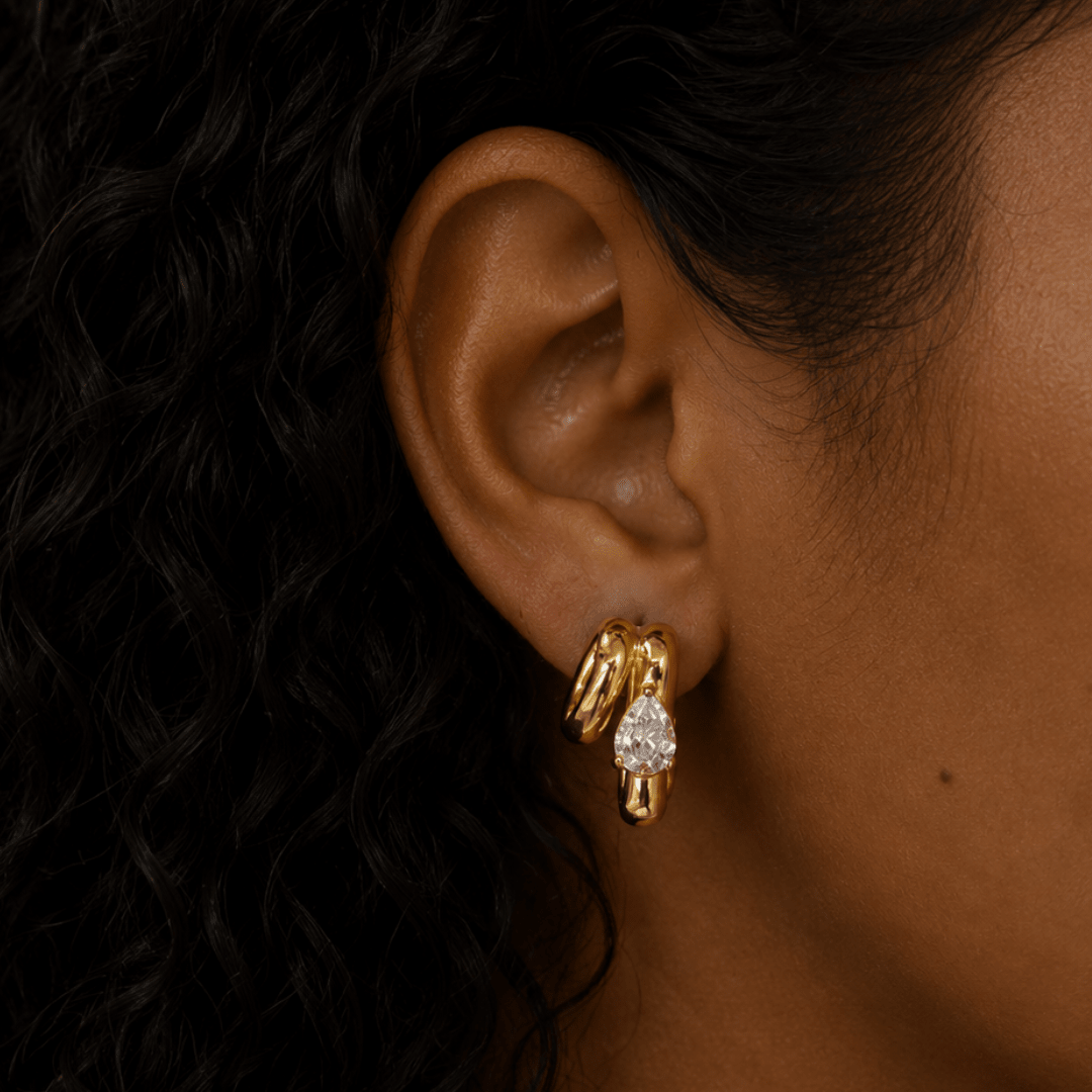 LUSTER GOLD EARRINGS - ARETES - Malandra Jewelry - EUWA530-JDE0101338