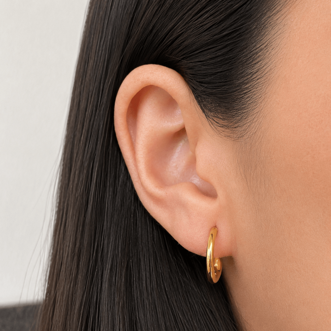 LUSTER GOLD HOOPS - ARETES - Malandra Jewelry - VCA297-3147