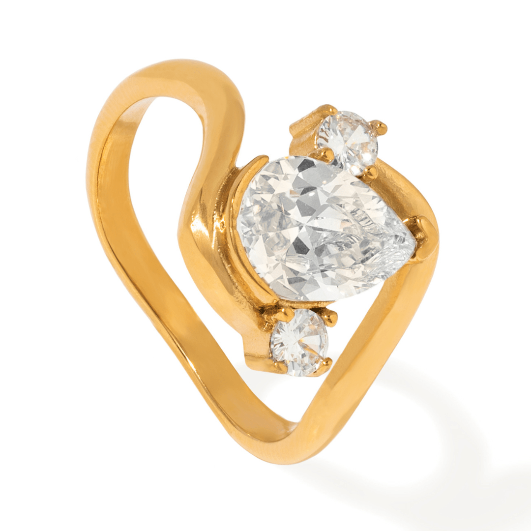 LUSTER GOLDEN DROP RING - ANILLOS - Malandra Jewelry - EUWR556.7-JDR0101325-7