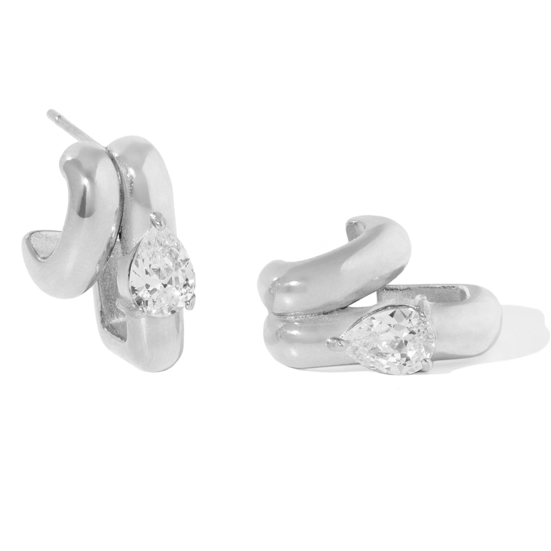 LUSTER SILVER EARRINGS - ARETES - Malandra Jewelry - EUWA530.P-JDE0101338-S
