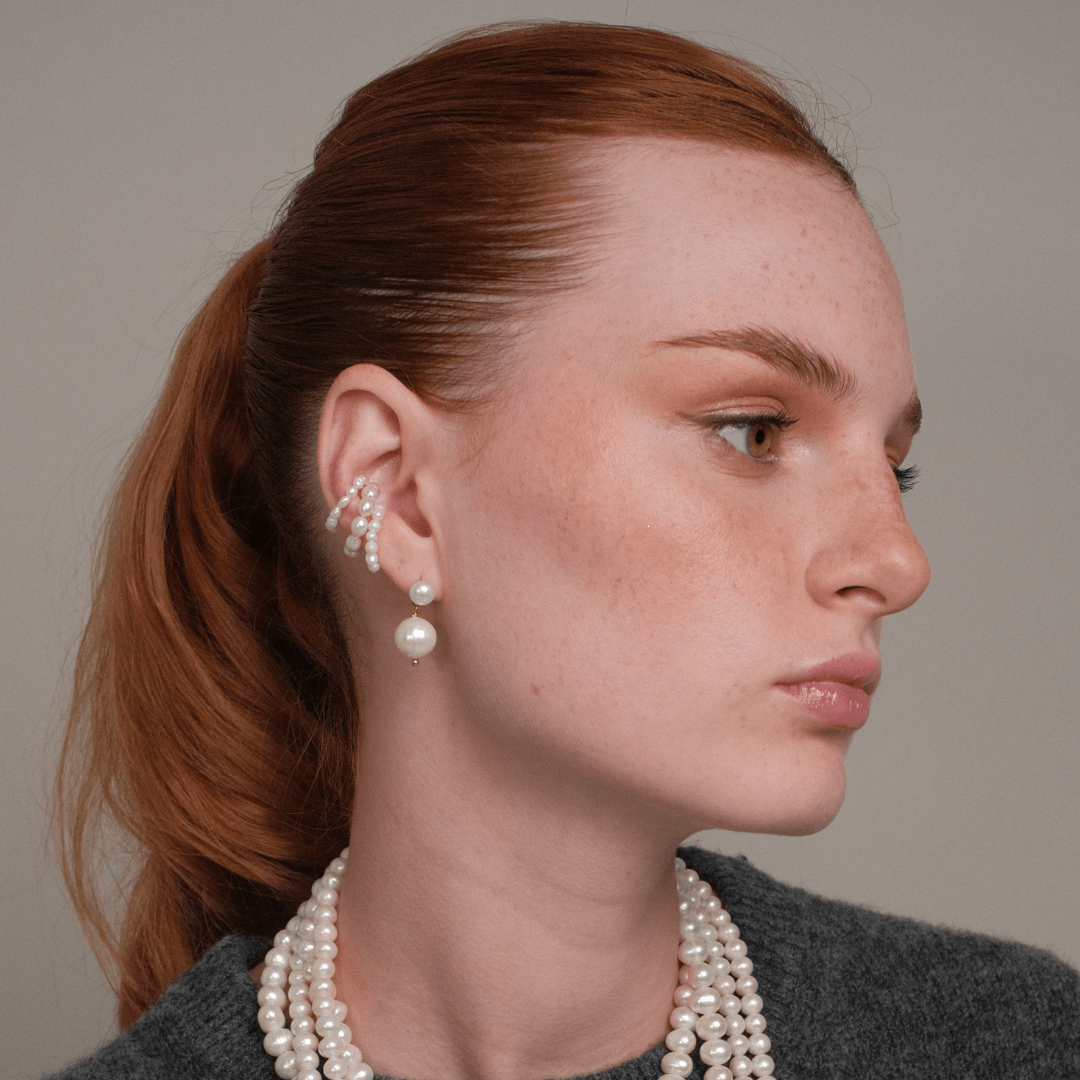 LUSTROUS PEARL EAR CUFF - ARETES - Malandra Jewelry - TA2117