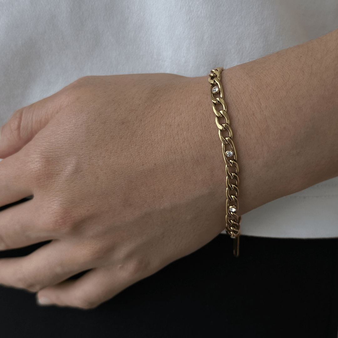 LUX CHAIN ZIRCONIA BRACELET - PULSERAS - Malandra Jewelry - EUWP444-JDB0307033