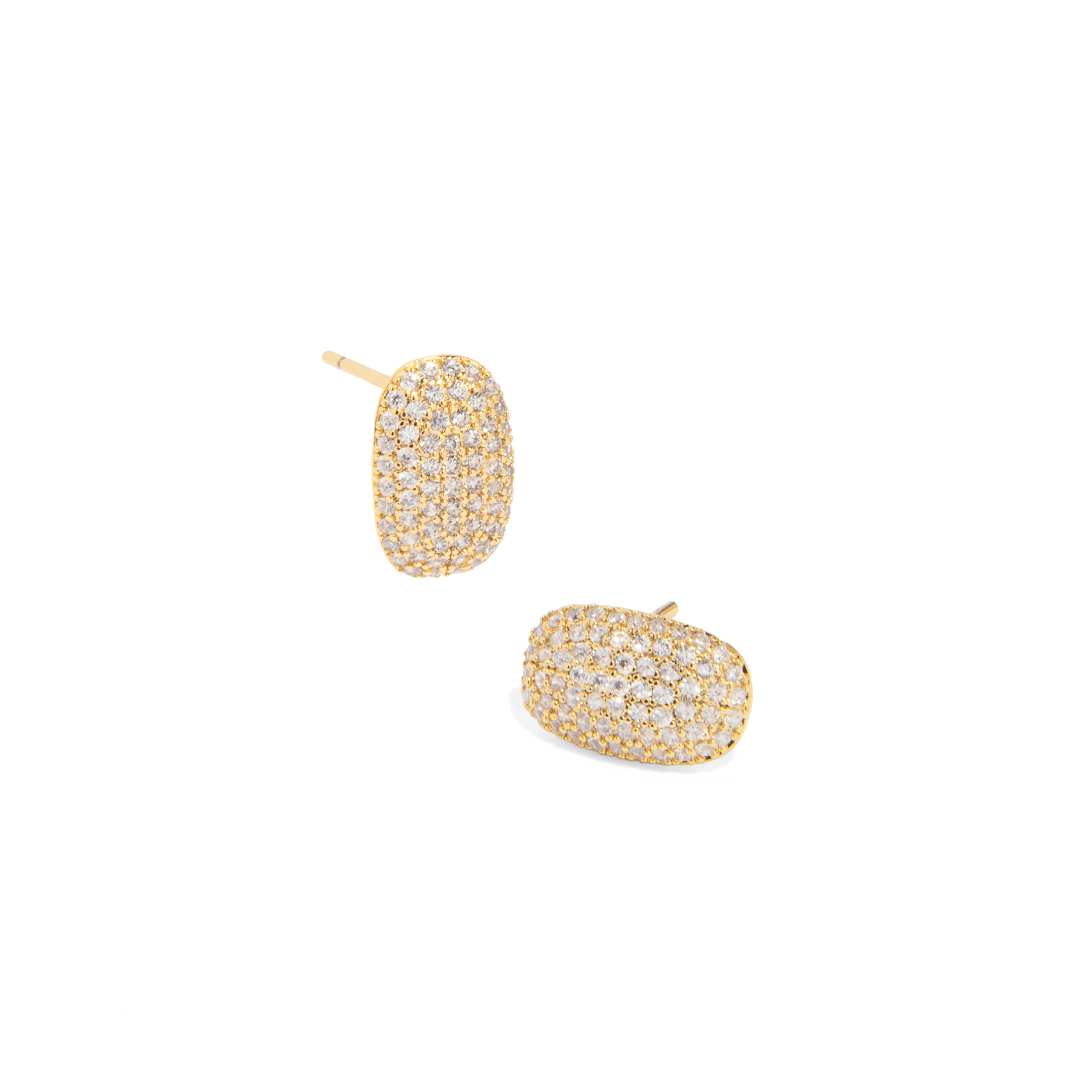 LUX CUSHION GOLDEN EARRINGS - ARETES - Malandra Jewelry - ZWA38 - QX02672Yt