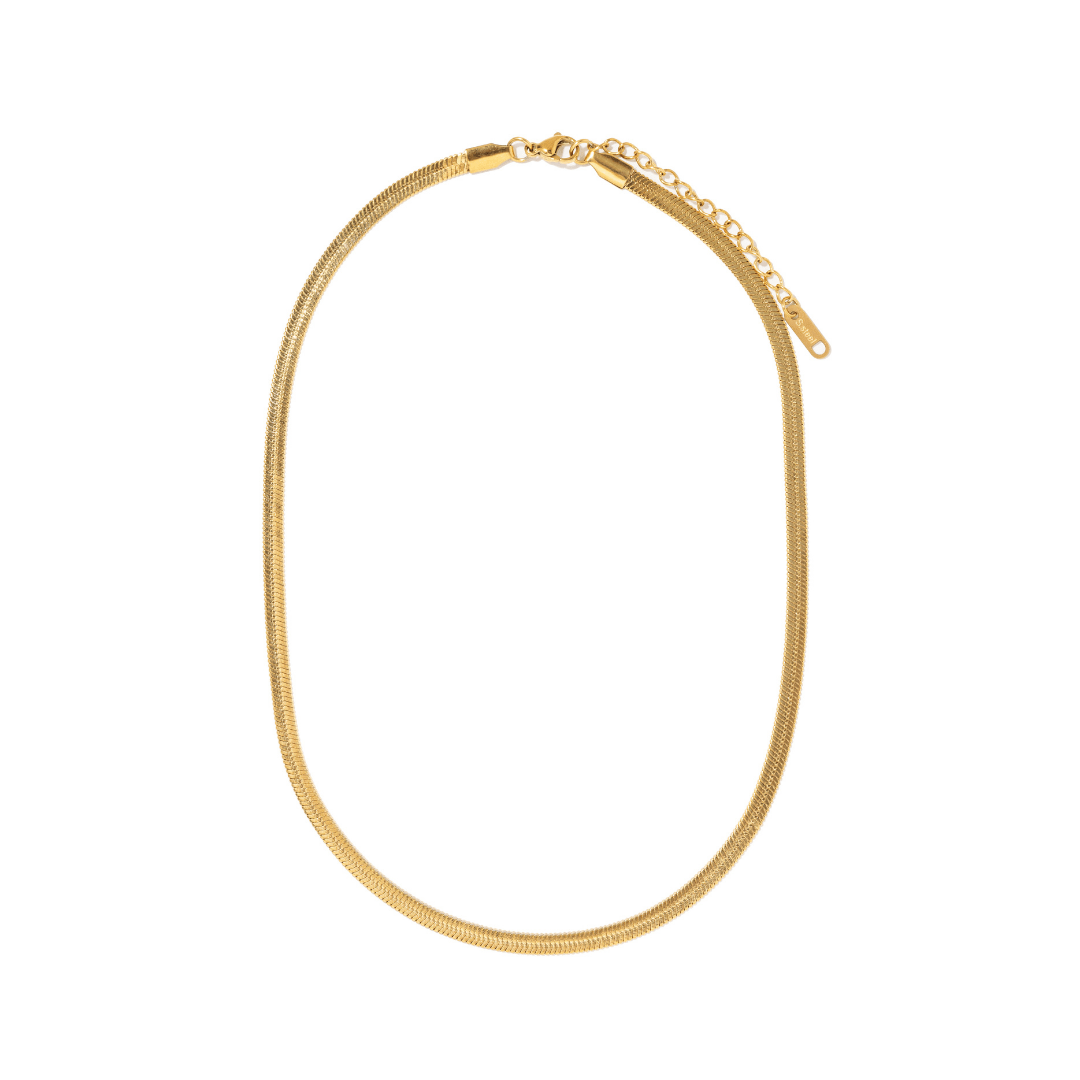 LUX FLAT GOLDEN NECKLACE - COLLARES - Malandra Jewelry - EUWC430-JDN2308005-38