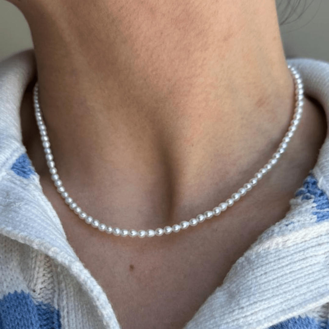 LUX PETITE PEARL NECKLACE - COLLARES - Malandra Jewelry - TC2310