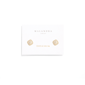 LUX SQUARE SHINE EARRINGS - ARETES - Malandra Jewelry - ZWA10 - QX01623Y