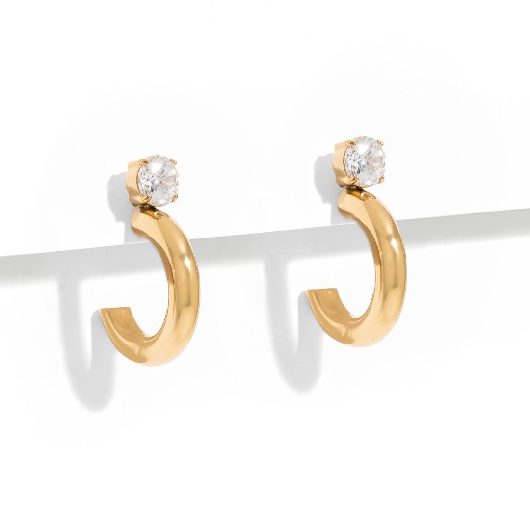 LUX ZIRCONIA EARRINGS - ARETES - Malandra Jewelry - EUWA431-JDE0112212