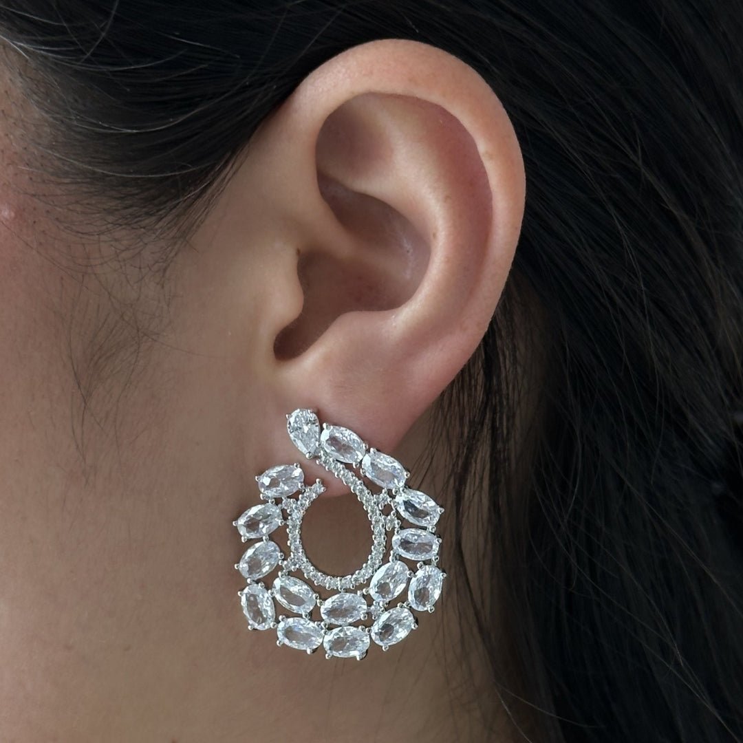 LUXE CROWN EARRINGS - ARETES - Malandra Jewelry - EZAA66.PFSEP069