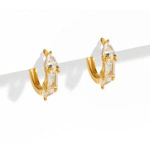 LUXE GOLD EMPIRE HOOPS - ARETES - Malandra Jewelry - EOBA27-eh4233