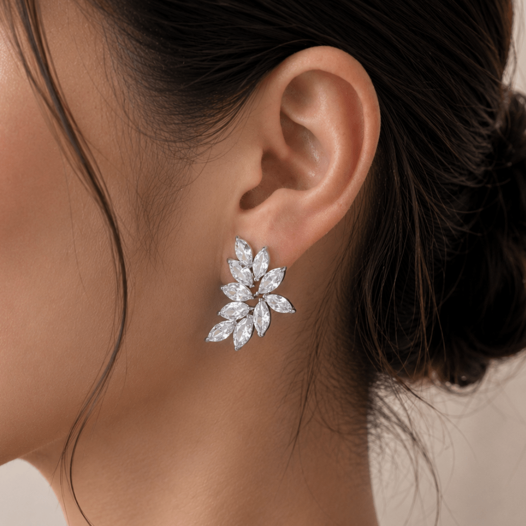 LUXE LEAF CASCADE EARRINGS - ARETES - Malandra Jewelry - EZAA57.P-EP2233