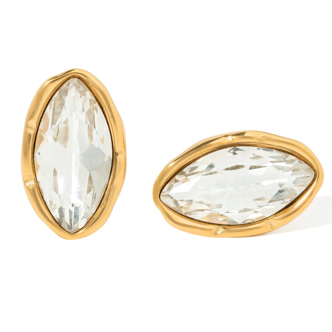 LUXE NAVETTE ECLAT STUDS - ARETES - Malandra Jewelry - EUWA480-JDE0101334
