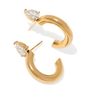 LUXE OPEN HUGGIES - ARETES - Malandra Jewelry - EUWA570-JDE0104324