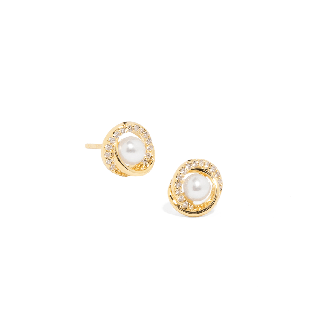 LUXE PEARL ORBIT EARRINGS - ARETES - Malandra Jewelry - ZWA4 - QX02592CY