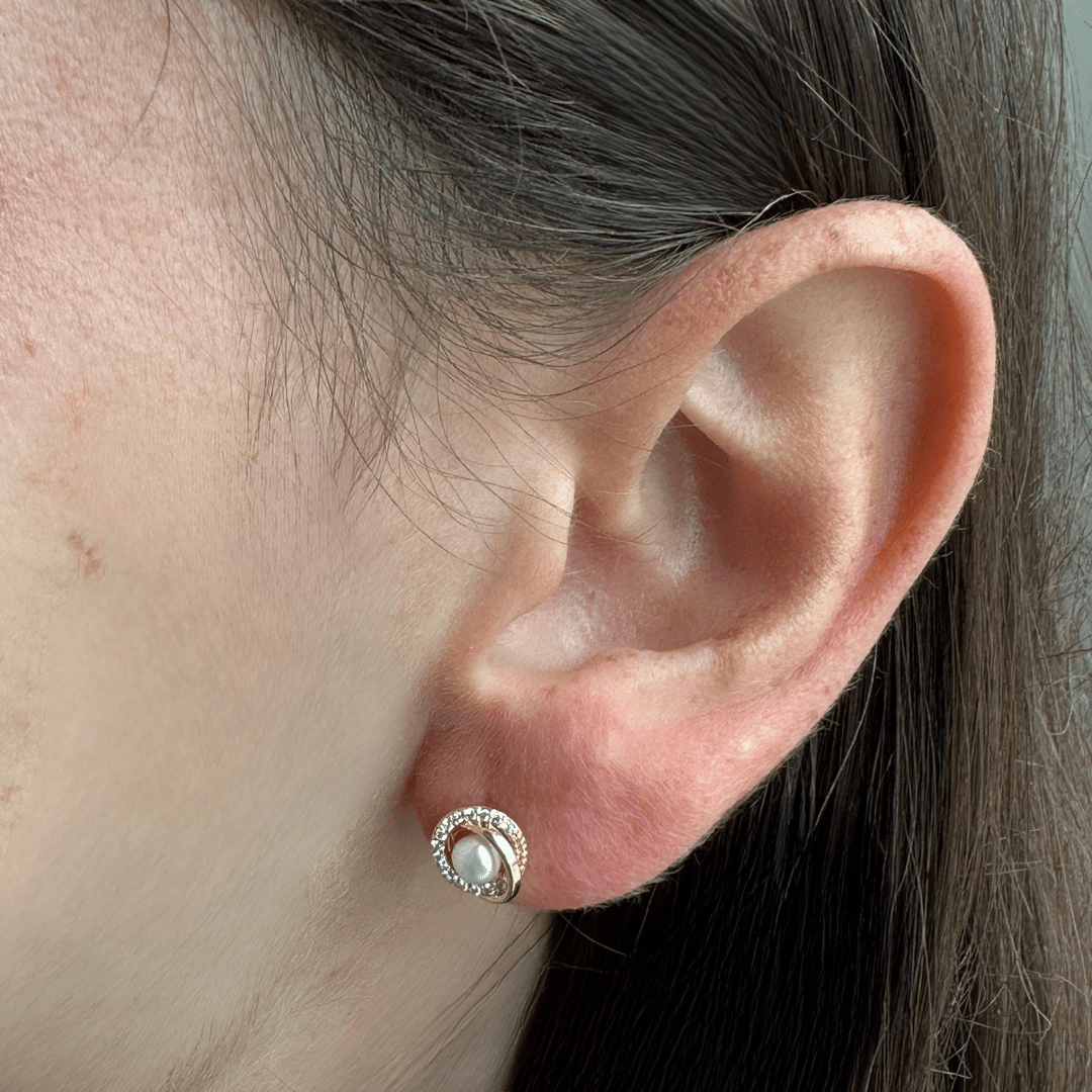 LUXE PEARL ORBIT EARRINGS - ARETES - Malandra Jewelry - ZWA4 - QX02592CY