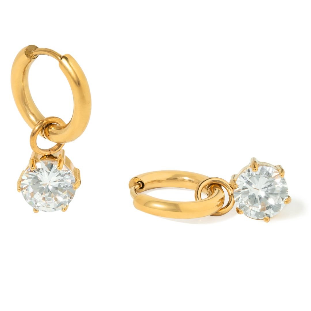 LUXE ROUND DROP HOOPS - ARETES - Malandra Jewelry - EUWA475-JDE0312244-1