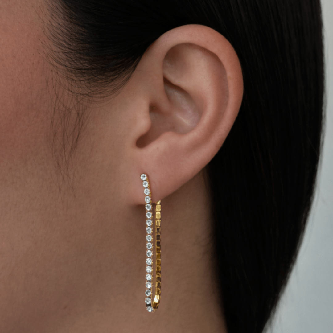 LUXE TENNIS HOOPS - ARETES - Malandra Jewelry - AA1567-T42725