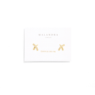 LUXURY CROSS GOLD EARRINGS - ARETES - Malandra Jewelry - ZWA56 - QX01195Y