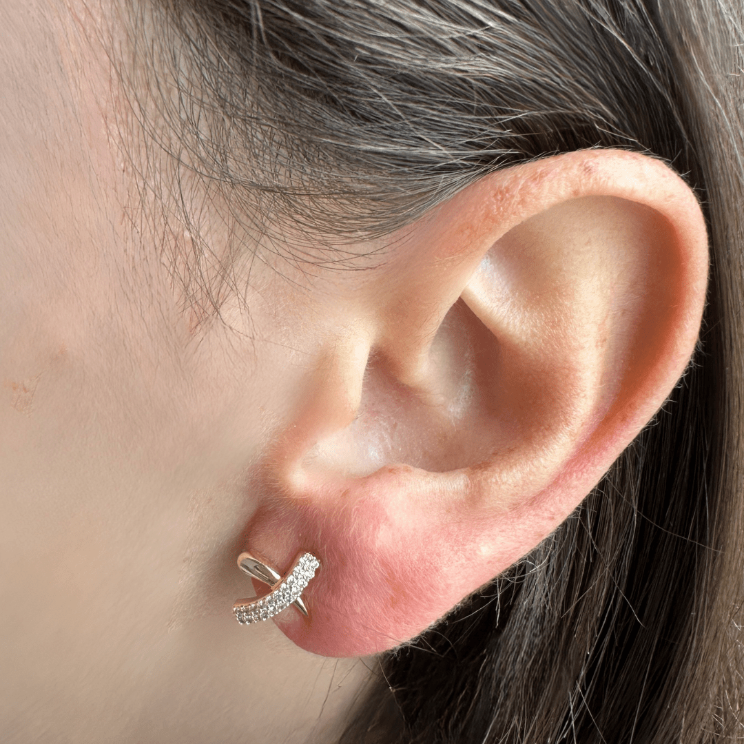 LUXURY CROSS GOLD EARRINGS - ARETES - Malandra Jewelry - ZWA56 - QX01195Y