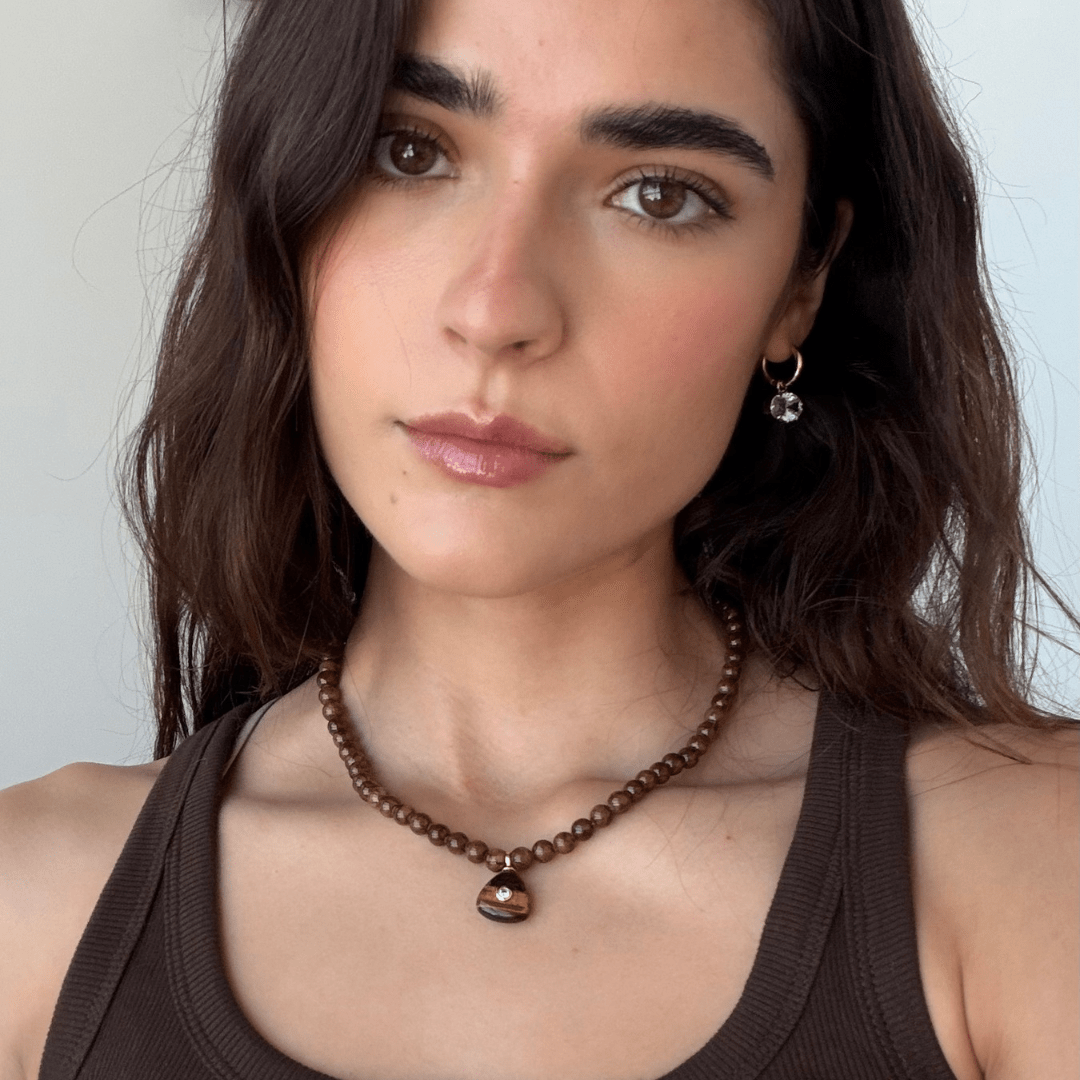 Mahogany Jade Gaia Necklace - COLLARES - Malandra Jewelry - TC2754