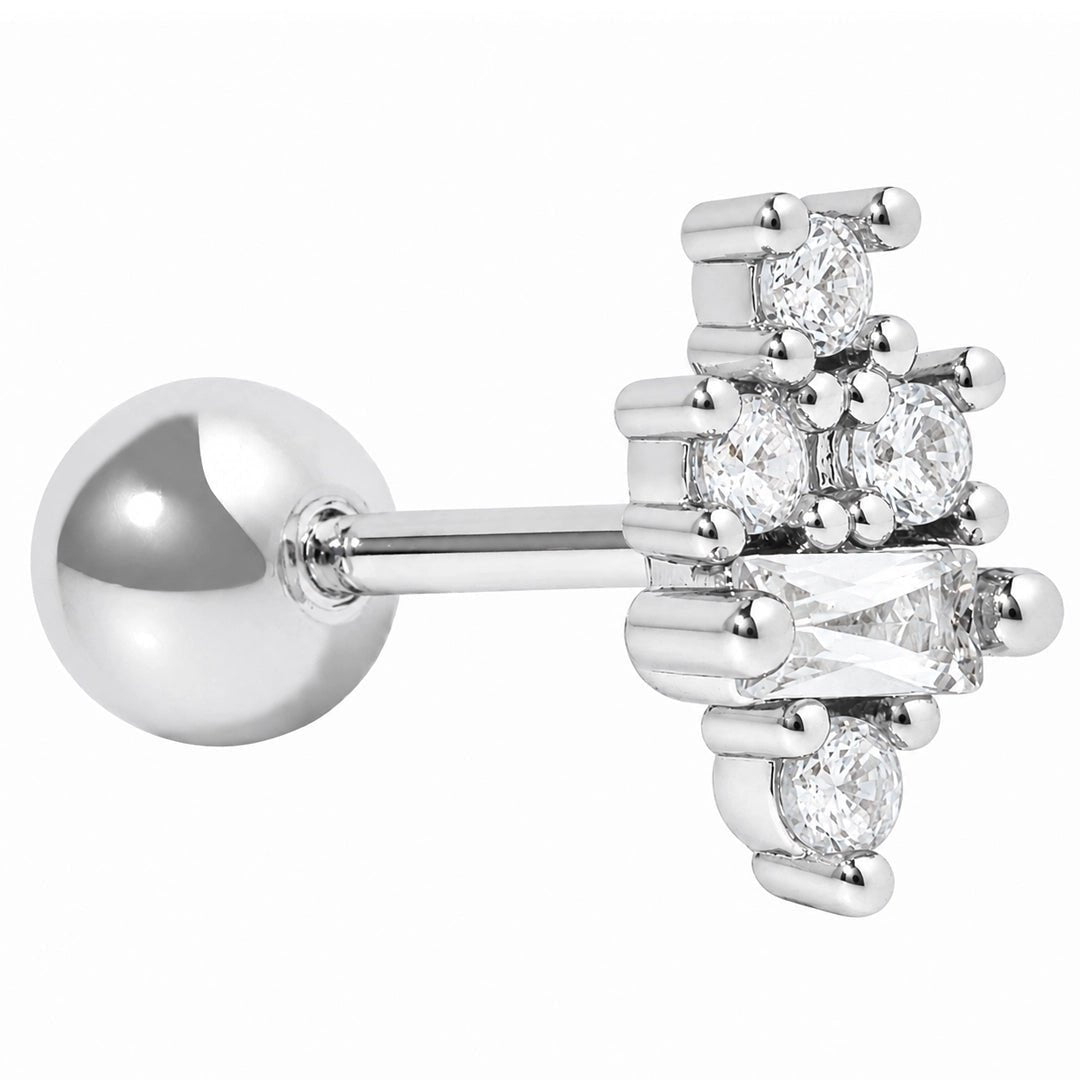 MAJESTIC CLUSTER SILVER PIERCING - ARETES - Malandra Jewelry - ZTA26.P-EGD1334