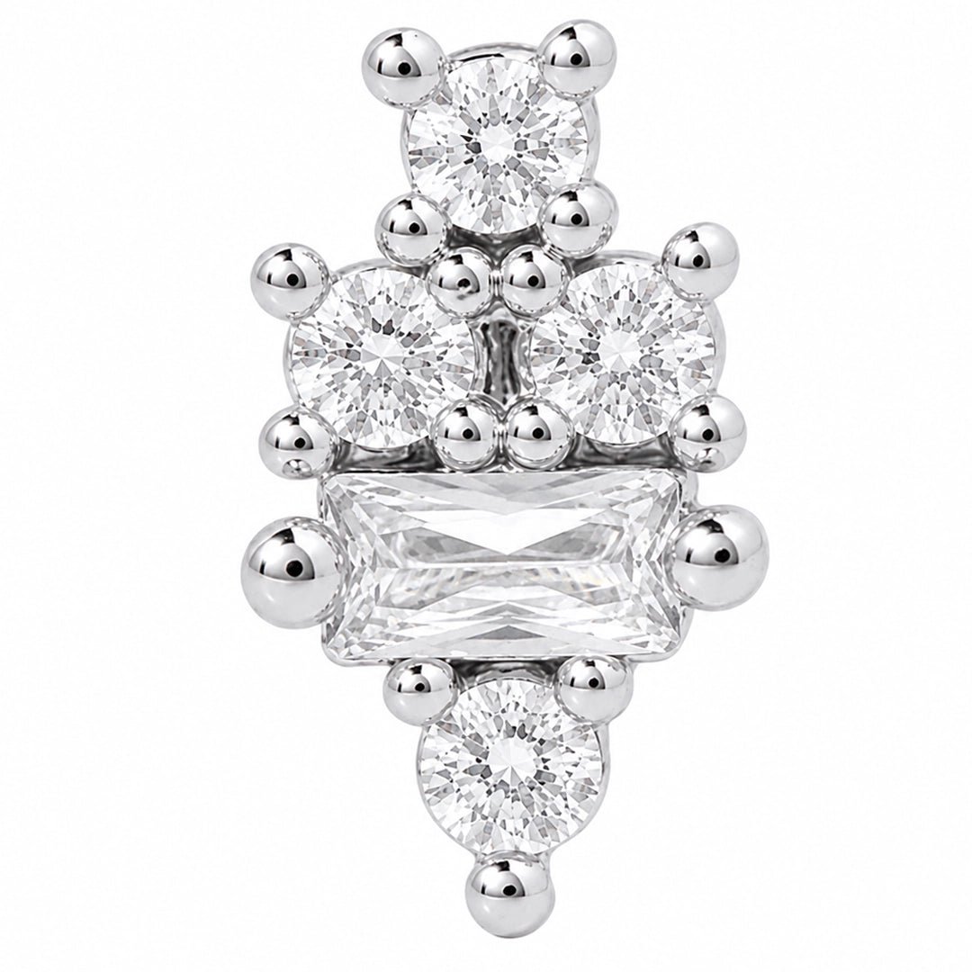 MAJESTIC CLUSTER SILVER PIERCING - ARETES - Malandra Jewelry - ZTA26.P-EGD1334