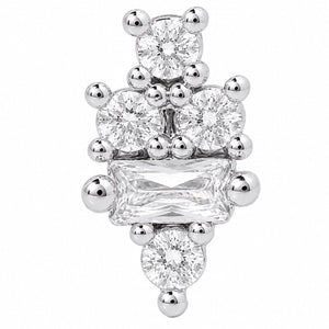 MAJESTIC CLUSTER SILVER PIERCING - ARETES - Malandra Jewelry - ZTA26.P-EGD1334