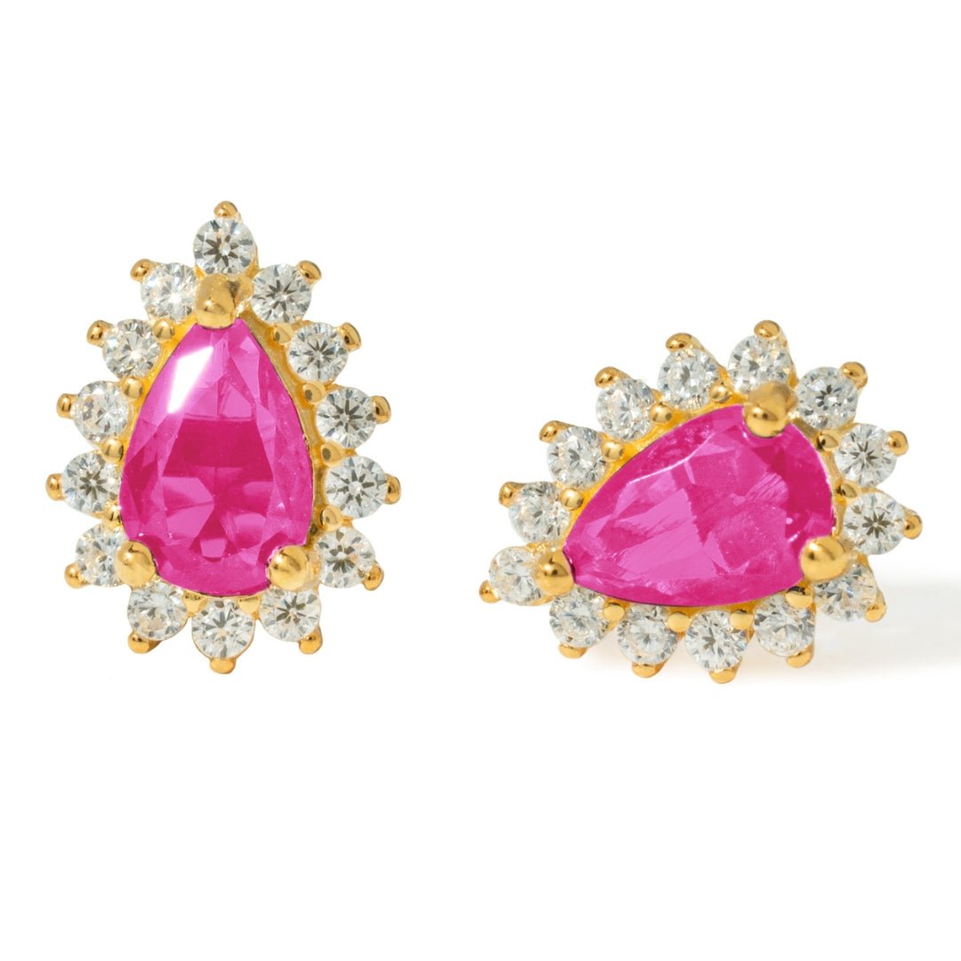 MAJESTIC SPARK RUBY STUDS - ARETES - Malandra Jewelry - EOBA9-eh5393