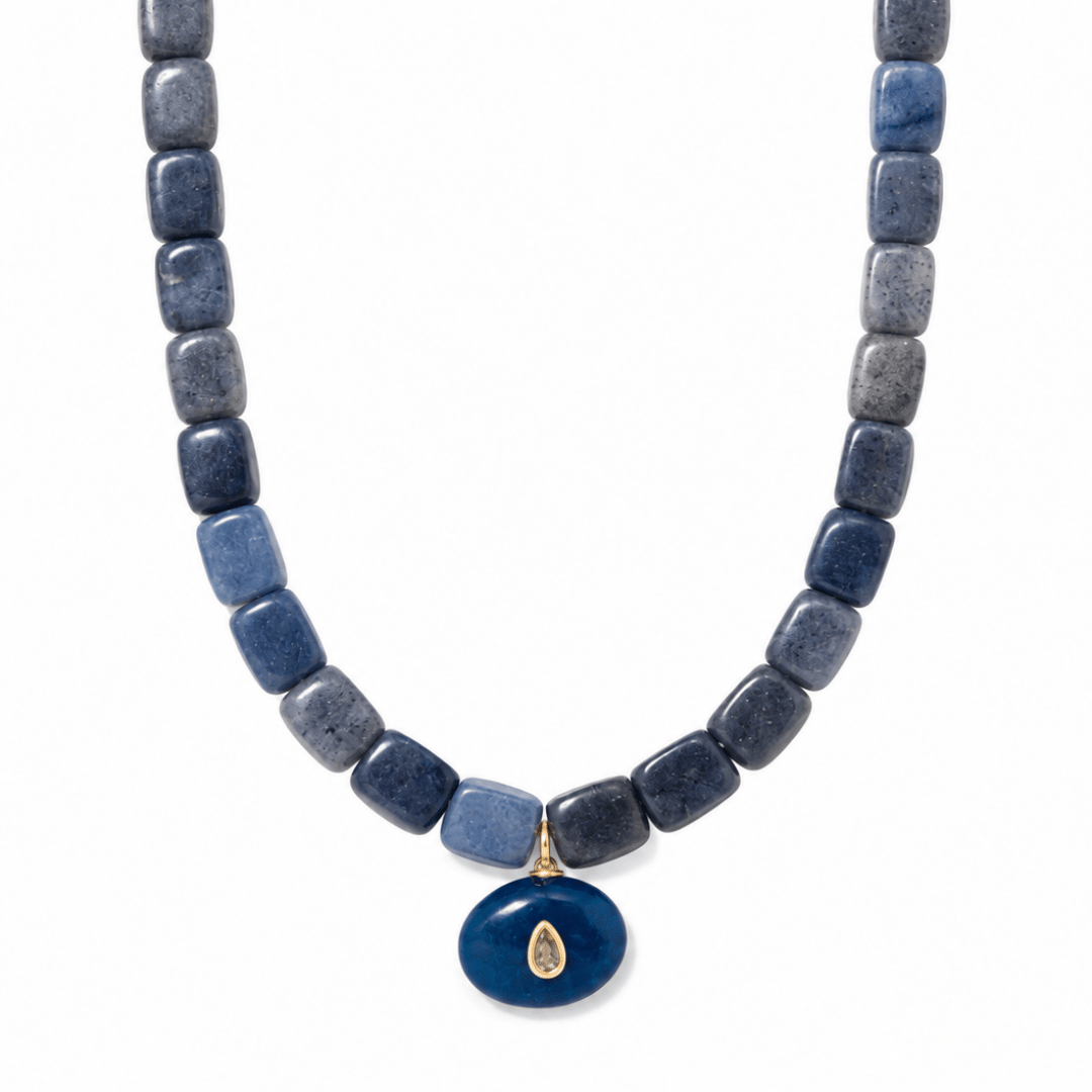 MIDNIGHT AVENTURINE GAIA NECKLACE - COLLARES - Malandra Jewelry - TC2504