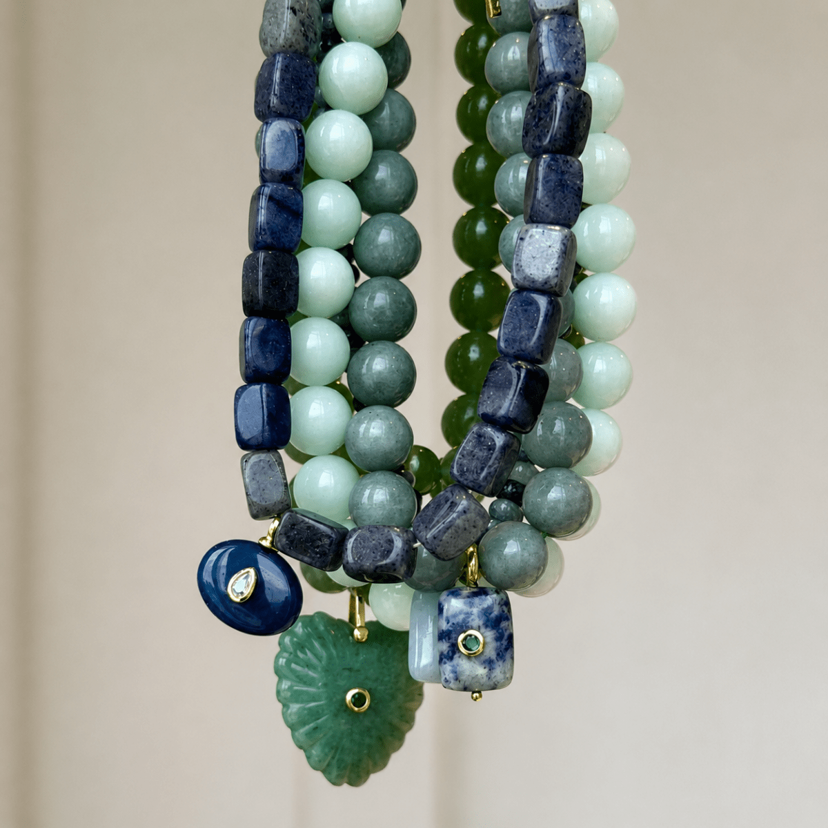 MIDNIGHT AVENTURINE GAIA NECKLACE - COLLARES - Malandra Jewelry - TC2504