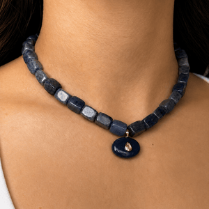 MIDNIGHT AVENTURINE GAIA NECKLACE - COLLARES - Malandra Jewelry - TC2504