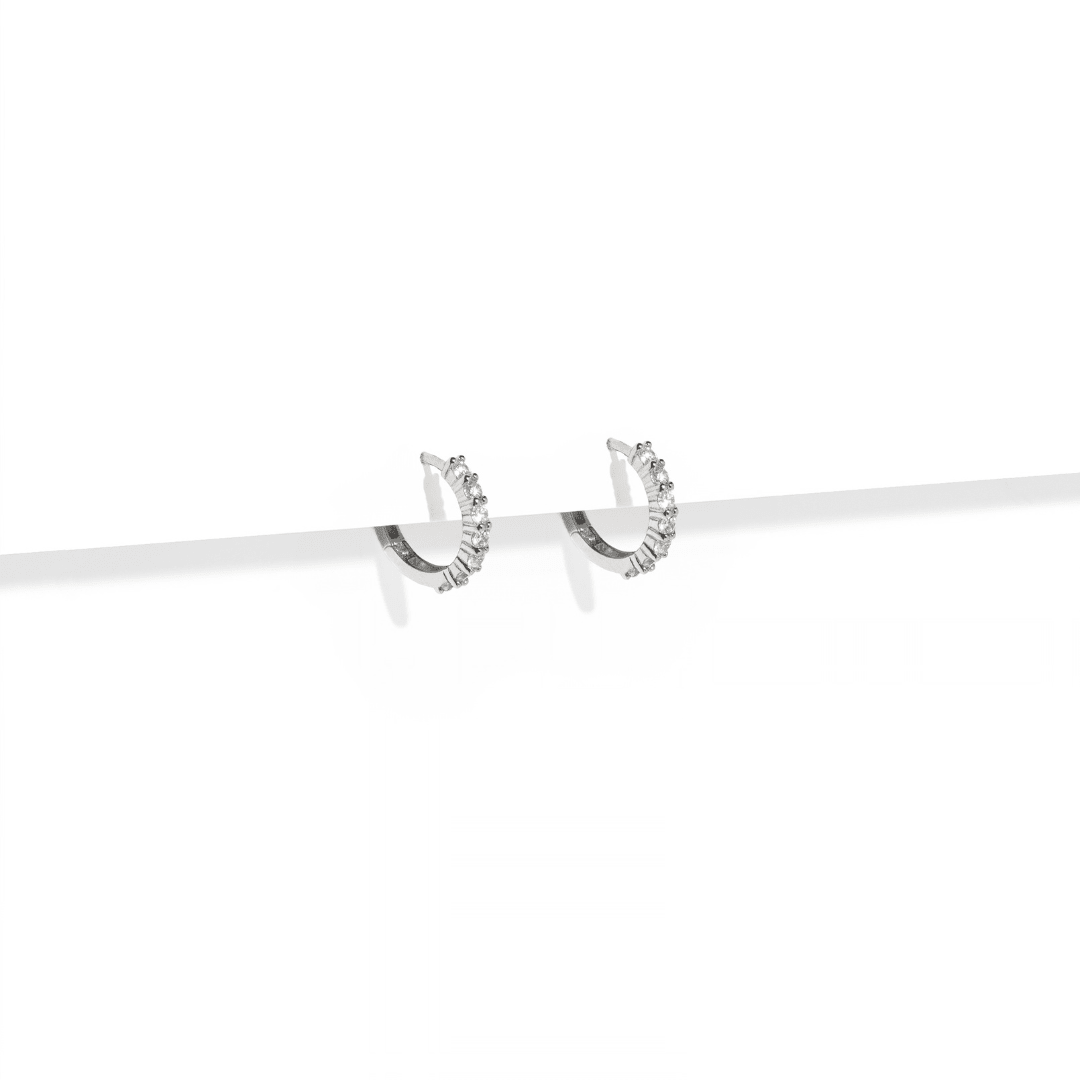 MILANO BRILLIANT HOOPS - ARETES - Malandra Jewelry - FBA499-1EAR0240-1RR-2