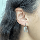 MILANO CLIP SILVER PAVE EARRINGS - ARETES - Malandra Jewelry - EA6293.P - DZ10204020975A - 4