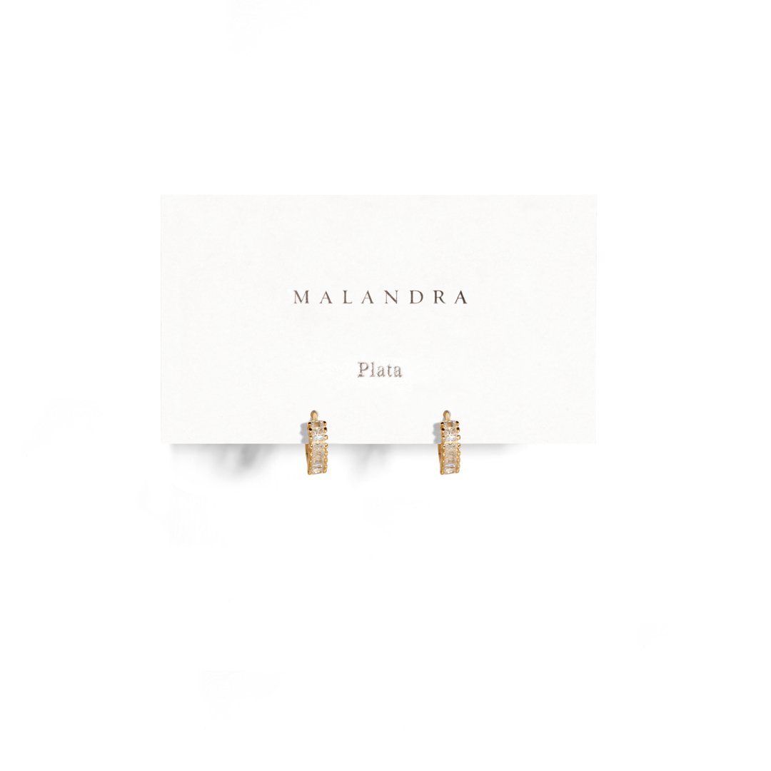 MILANO EMERALD GOLDEN HUGGIES - ARETES - Malandra Jewelry - EAWA38-AAE450