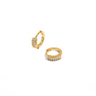 MILANO EMERALD GOLDEN HUGGIES - ARETES - Malandra Jewelry - EAWA38-AAE450