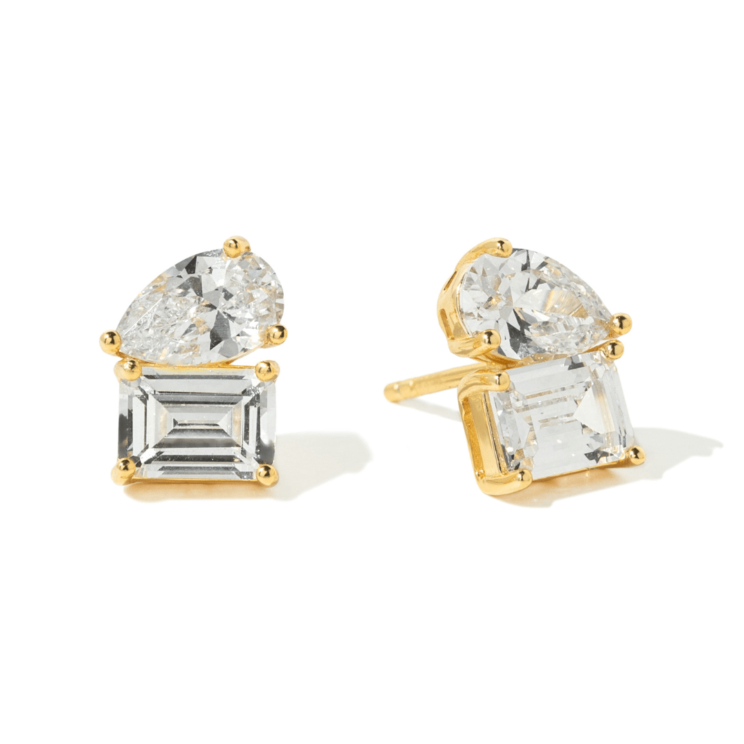 Milano Emerald Pear Earrings - ARETES - Malandra Jewelry - LSA24-HC59189