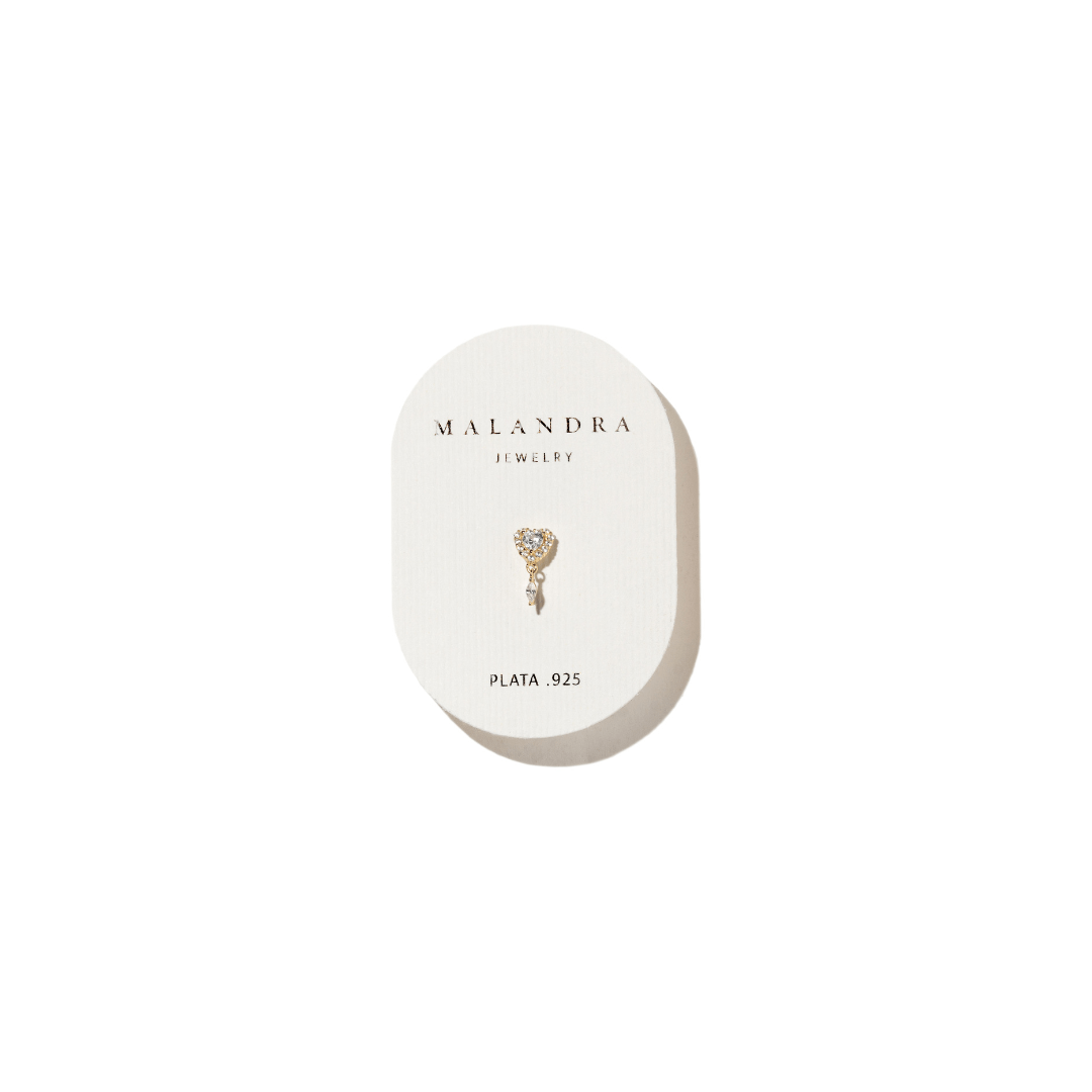 MILANO LOVE DROP PIERCING - ARETES - Malandra Jewelry - ERA150 - 60252350097C