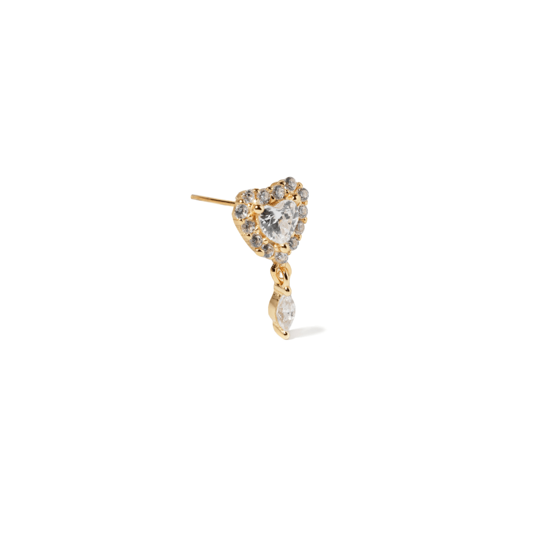 MILANO LOVE DROP PIERCING - ARETES - Malandra Jewelry - ERA150 - 60252350097C