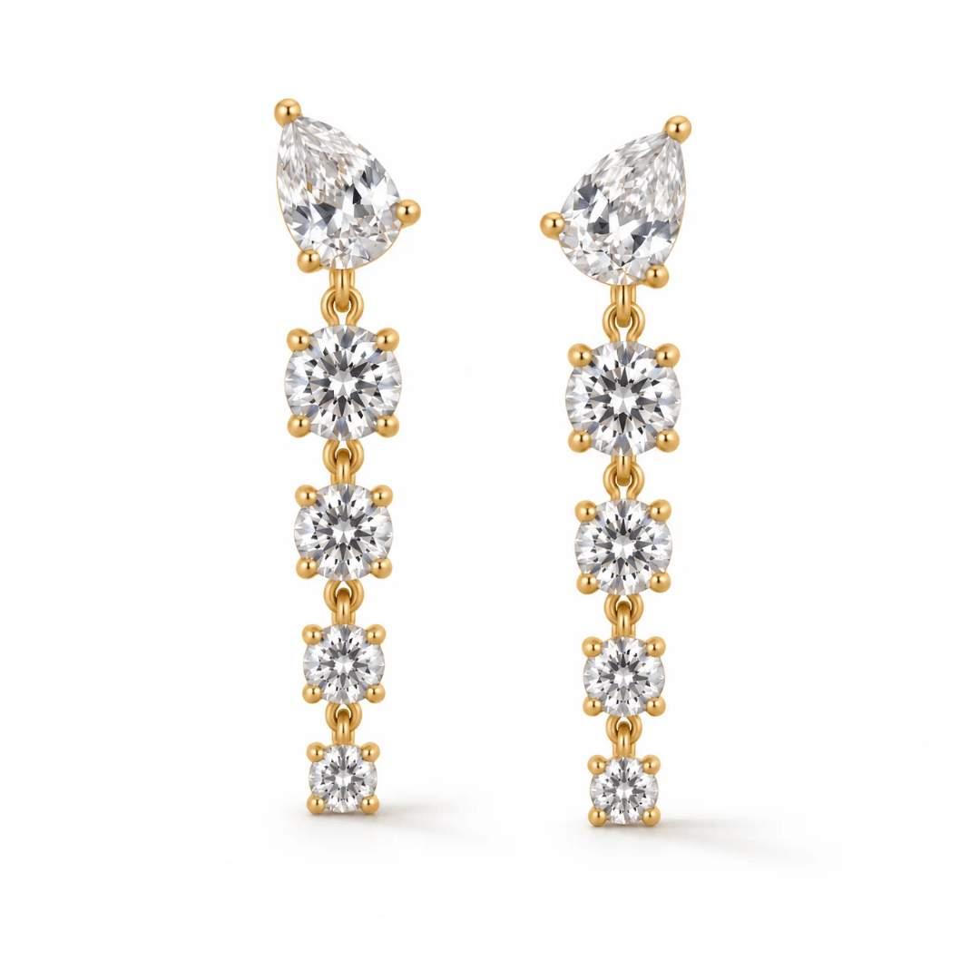 Milano Mixed Cut Earrings - ARETES - Malandra Jewelry - LGA6-E-D16048