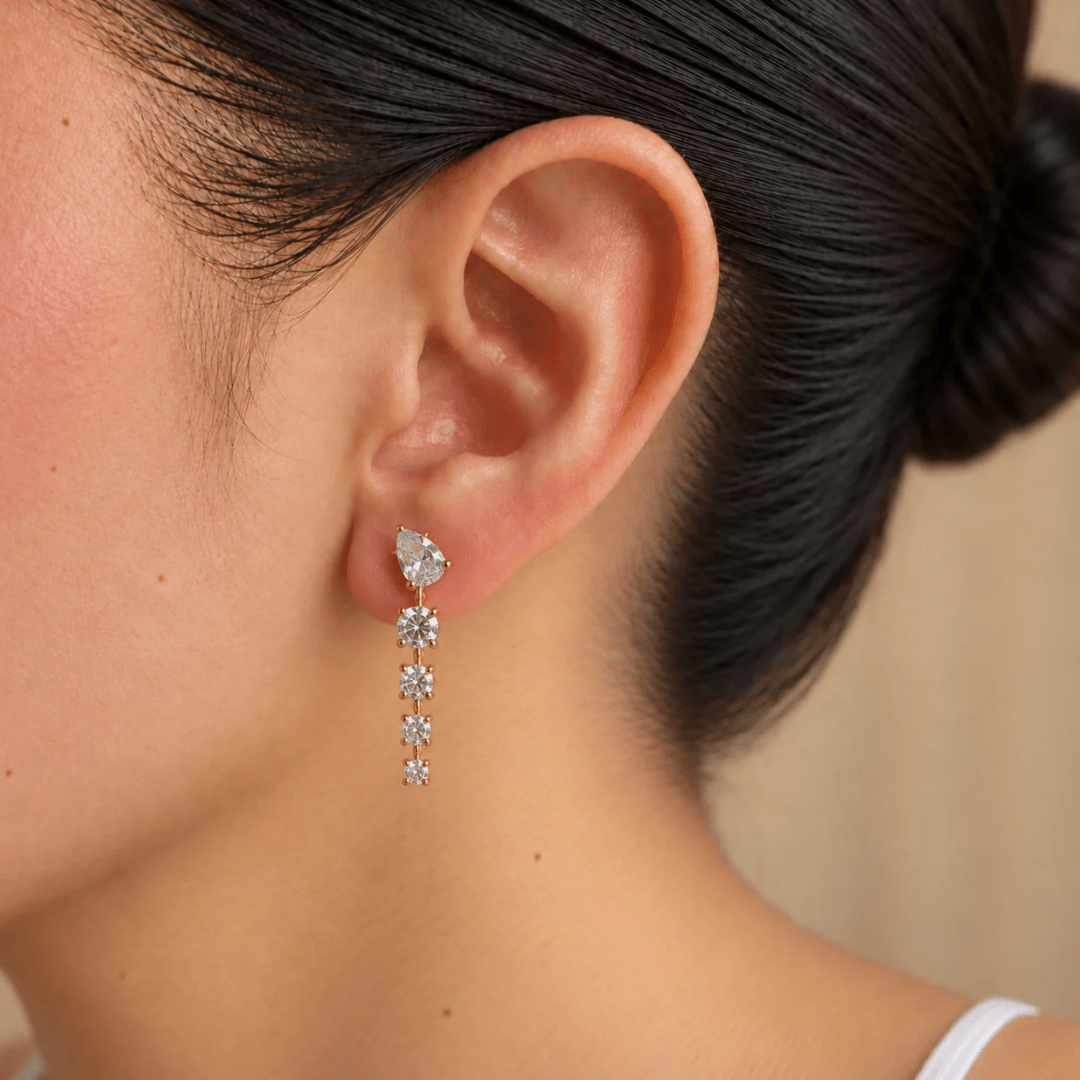 Milano Mixed Cut Earrings - ARETES - Malandra Jewelry - LGA6-E-D16048