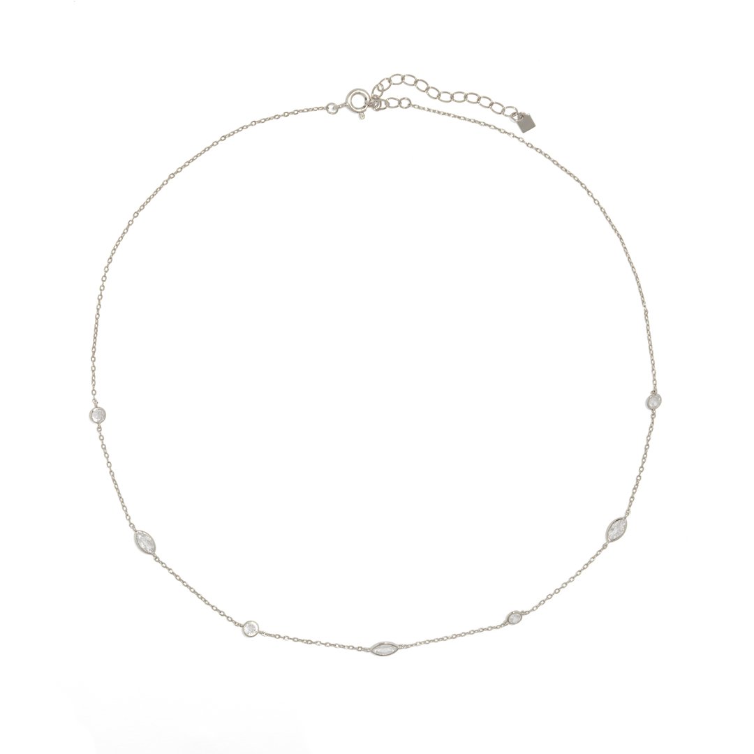 MILANO SPARK SILVER NECKLACE - COLLARES - Malandra Jewelry - EAWC26.P-AAE029-3