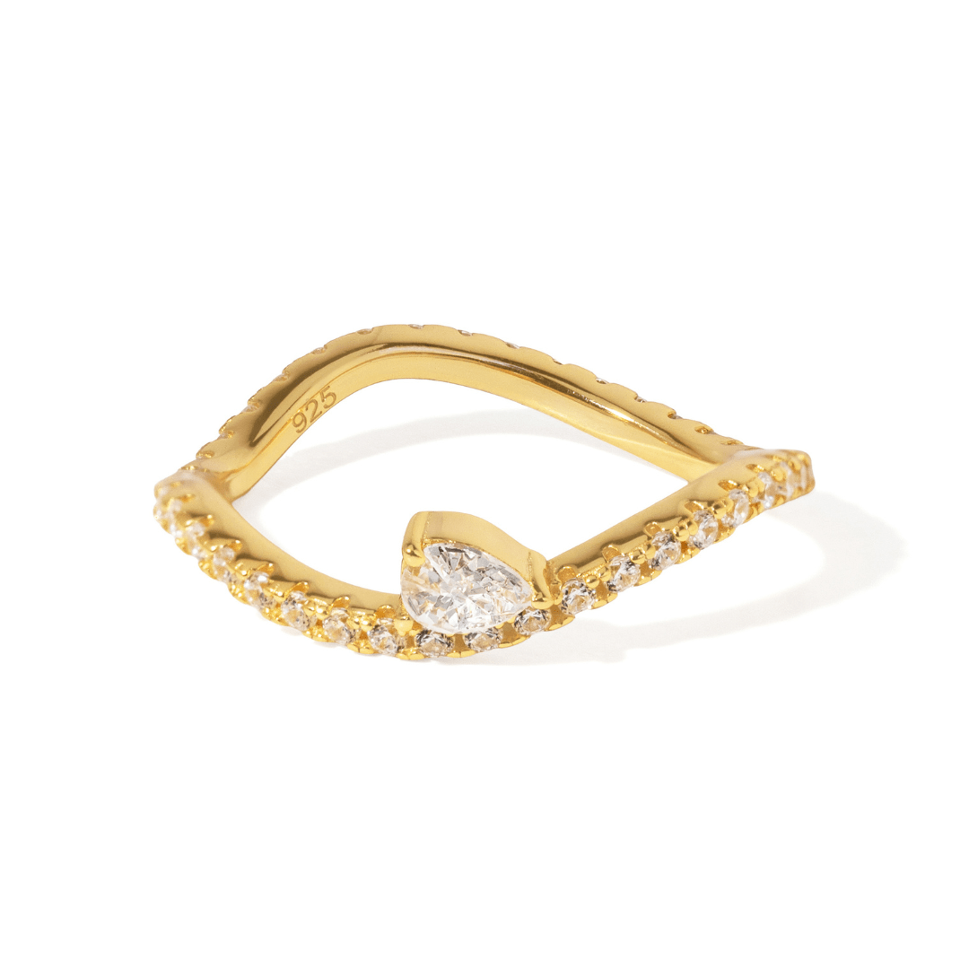 Milano Wave Teardrop Ring - ANILLOS - Malandra Jewelry - LGR21.6-R-F16097
